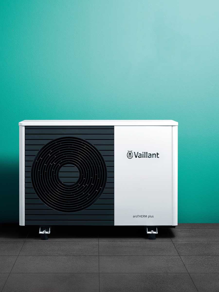 Vaillant aroTHERM Plus warmtepomp in een showroom