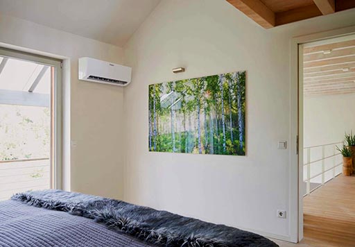 Vaillant climaVAIR airconditioning in een slaapkamer